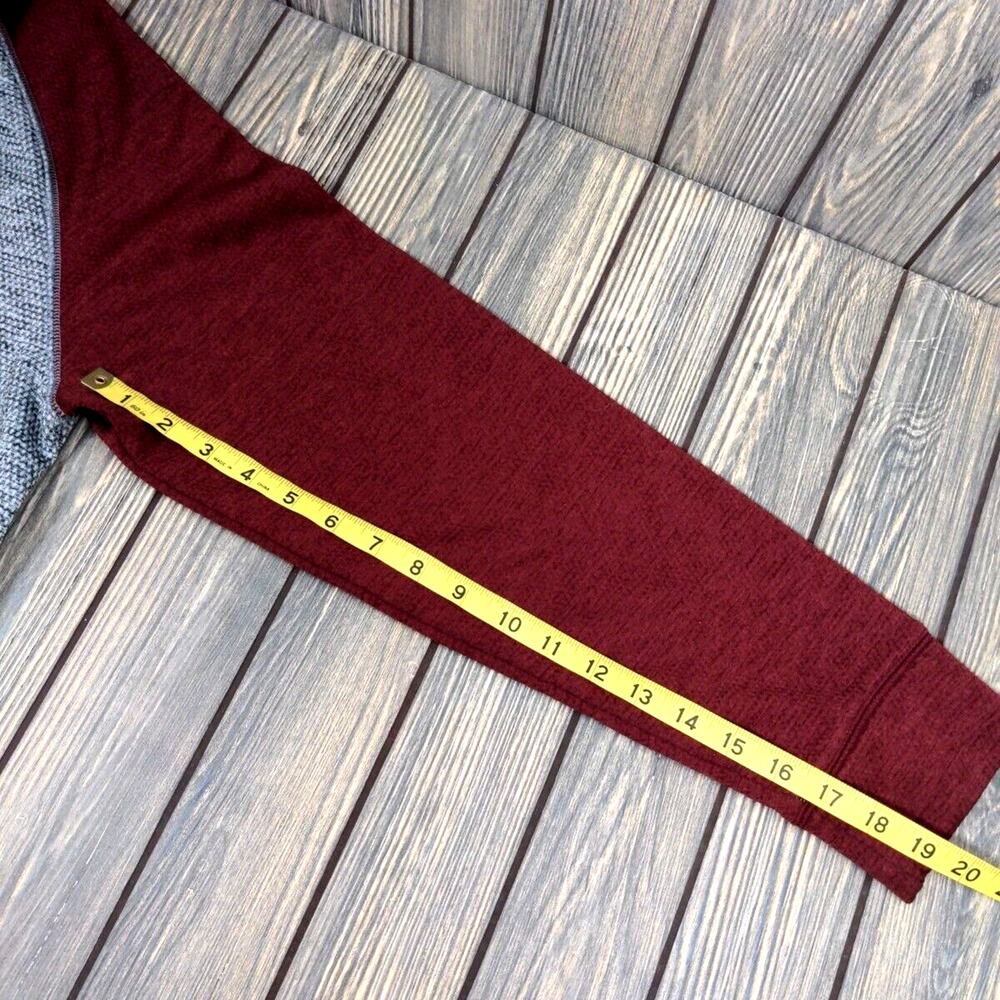 Champion Men Stadium Fleece Maroon Gray Quarter Zip Waffle Knit Hoodie‎ Men M - Picture 8 of 8